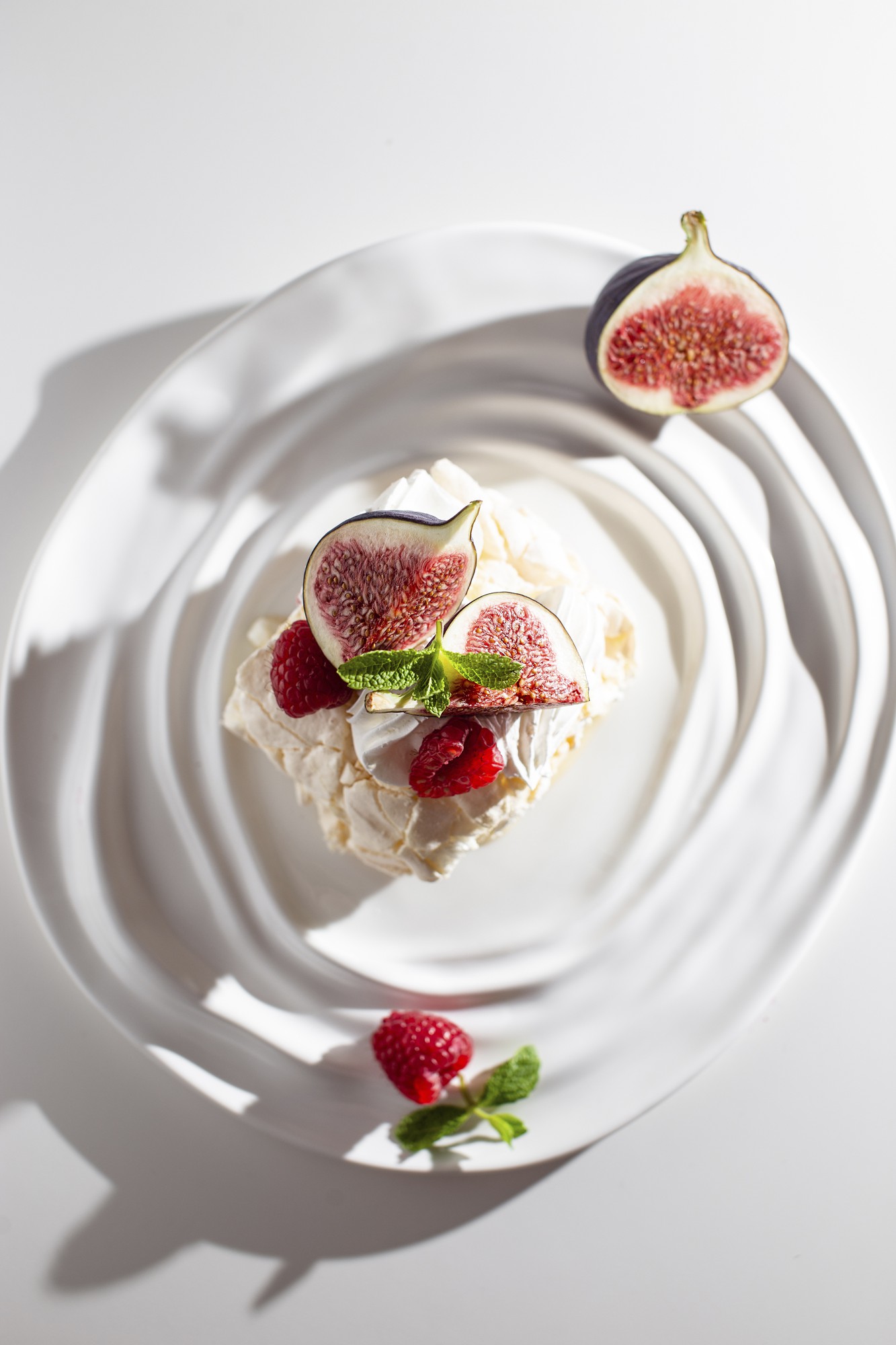 Simple plated dessert with cream